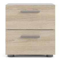 Perkin Wooden Bedside Cabinet With 2 Drawers In Oak