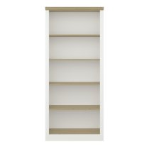 Nebula Wooden Bookcase With 4 Shelves In White And Pine