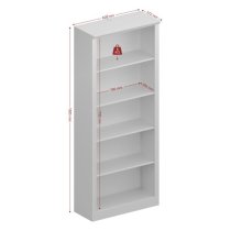 Nebula Wooden Bookcase With 4 Shelves In White And Pine