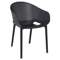 Shipley Outdoor Black Stacking Armchairs In Pair