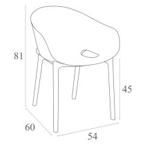 Shipley Outdoor Black Stacking Armchairs In Pair