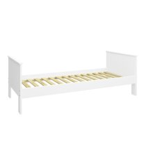 Albia Wooden Single Bed In White