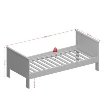 Albia Wooden Single Bed In White