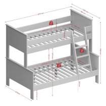 Albia Wooden Family Bunk Bed In White