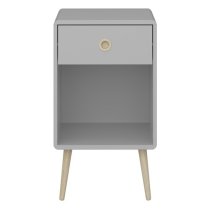 Strafford Wooden Bedside Cabinet With 1 Drawer In Grey