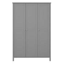 Trams Wooden Wardrobe With 3 Doors In Grey