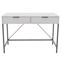 Redditch Wooden Laptop Desk With Black Metal Frame In White