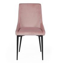 Payton Velvet Dining Chair With Metal Legs In Blush