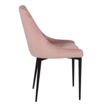 Payton Velvet Dining Chair With Metal Legs In Blush