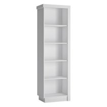 Lyco Left Handed High Gloss Bookcase In White