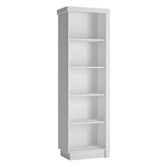 Lyco Left Handed High Gloss Bookcase In White