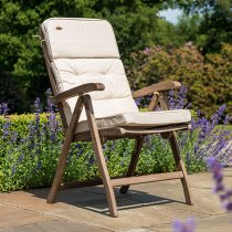 Strox Outdoor Wooden Recliner Armchair In Chestnut