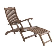 Strox Outdoor Relaxing Chair With Side Table In Chestnut