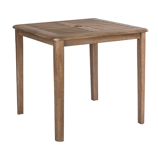 Strox Outdoor Square Wooden Dining Table In Chestnut