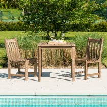 Strox Outdoor Square Wooden Dining Table In Chestnut