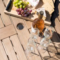 Strox Outdoor Square Wooden Dining Table In Chestnut