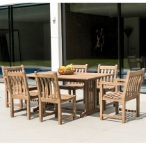 Strox Outdoor 1660mm Wooden Dining Table In Chestnut