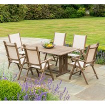 Strox Outdoor 1660mm Wooden Dining Table In Chestnut