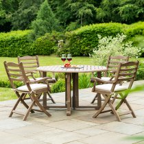 Strox Outdoor Gateleg 1200mm Wooden Dining Table In Chestnut