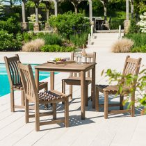 Strox Outdoor Wooden Dining Table With 4 Chairs In Chestnut