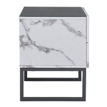 Strada Gloss Bedside Cabinet And 2 Drawer In Diva Marble Effect