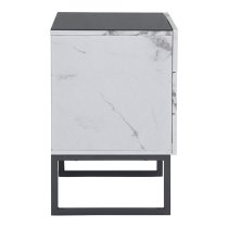 Strada Gloss Bedside Cabinet And 2 Drawer In Diva Marble Effect