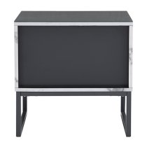 Strada Gloss Bedside Cabinet And 2 Drawer In Diva Marble Effect