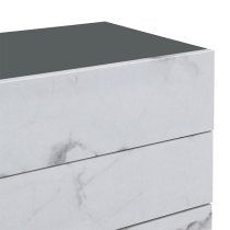 Strada Gloss Bedside Cabinet And 3 Drawer In Diva Marble Effect