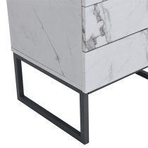 Strada Gloss Bedside Cabinet And 3 Drawer In Diva Marble Effect