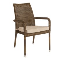 Sanmo Outdoor Stacking Armchair In Red Pine