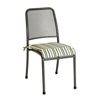 Prats Outdoor Metal Stacking Dining Chair In Grey