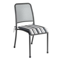 Prats Outdoor Metal Stacking Dining Chair In Grey