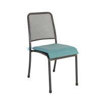 Prats Outdoor Metal Stacking Dining Chair In Grey