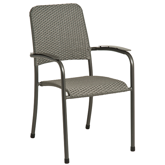 Prats Outdoor Metal Woven Armchair In Grey