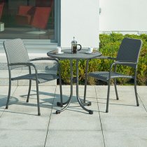 Prats Outdoor Metal Woven Armchair In Grey