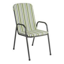 Prats Outdoor Metal Highback Stacking Armchair In Grey