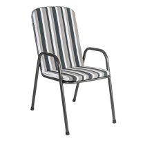 Prats Outdoor Metal Highback Stacking Armchair In Grey