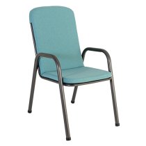 Prats Outdoor Metal Highback Stacking Armchair In Grey