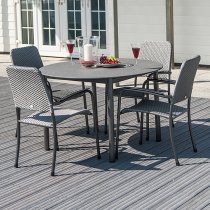 Prats Outdoor 1180mm Stone Top Dining Table In Grey