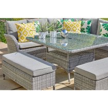 Meltan Outdoor Large Square Modular Dining Set In Pebble Grey