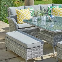 Meltan Outdoor Large Square Modular Dining Set In Pebble Grey