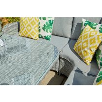 Meltan Outdoor Large Square Modular Dining Set In Pebble Grey