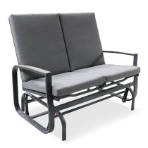 Thirsk Outdoor Cushioned 2 Seater Glider Bench In Graphite Grey