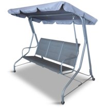 Mili Outdoor 3 Seater Swing Seat In Graphite Grey