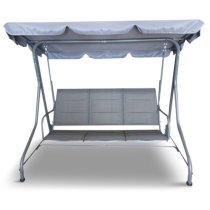 Mili Outdoor 3 Seater Swing Seat In Graphite Grey