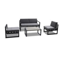 Thirsk Packaway Lounge Set With Coffee Table In Grey