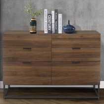 Huston Wooden Chest Of 6 Drawers In Walnut