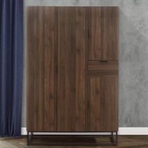 Huston Wooden Wardrobe With 4 Doors In Walnut