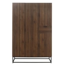 Huston Wooden Wardrobe With 4 Doors In Walnut