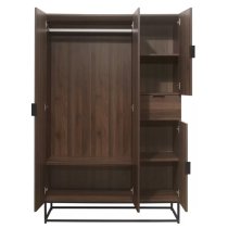 Huston Wooden Wardrobe With 4 Doors In Walnut